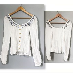 NWT Aeropostale Embroidered Blouse